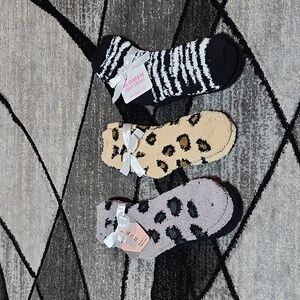 COZY LEOPARD PRINT CREW SOCKS 5-PAIRS Bundle